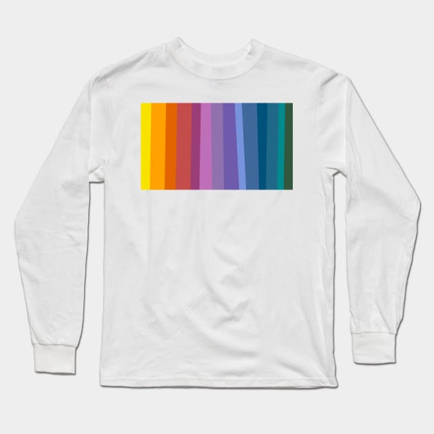 Abstract Rainbow Stripes Long Sleeve T-Shirt by ApricotBirch